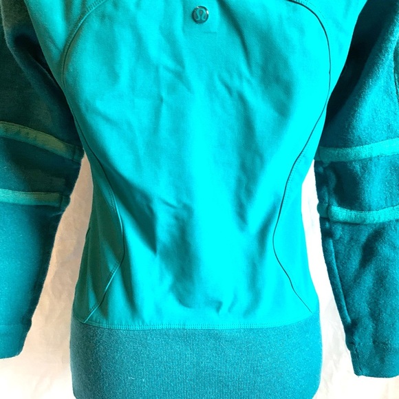 Lululemon Women’s Size 4 Athletica Turquoise Jacket Fall Winter Coat Merino Wool - Picture 8 of 14